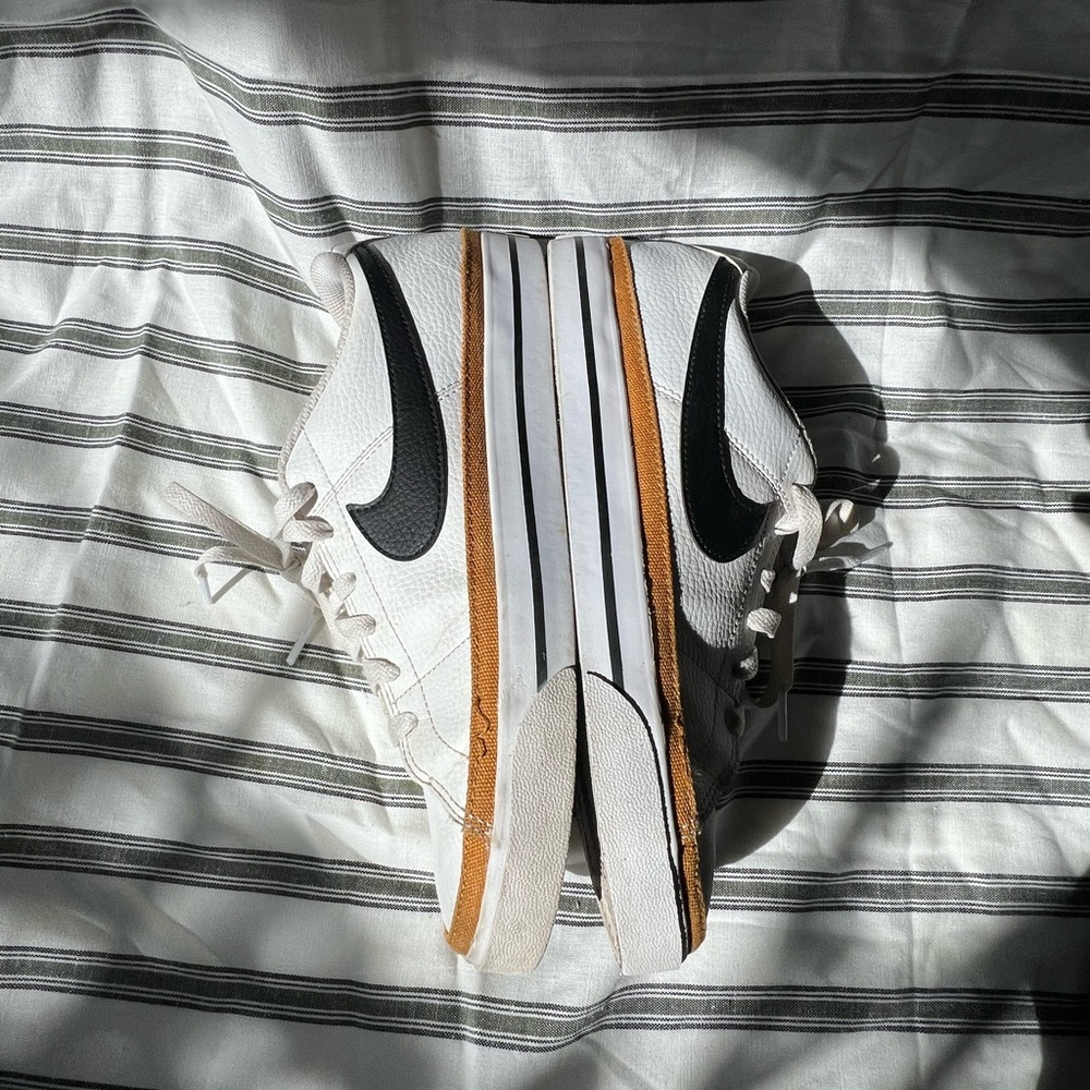 Nike White and Black Court Legacy size 9